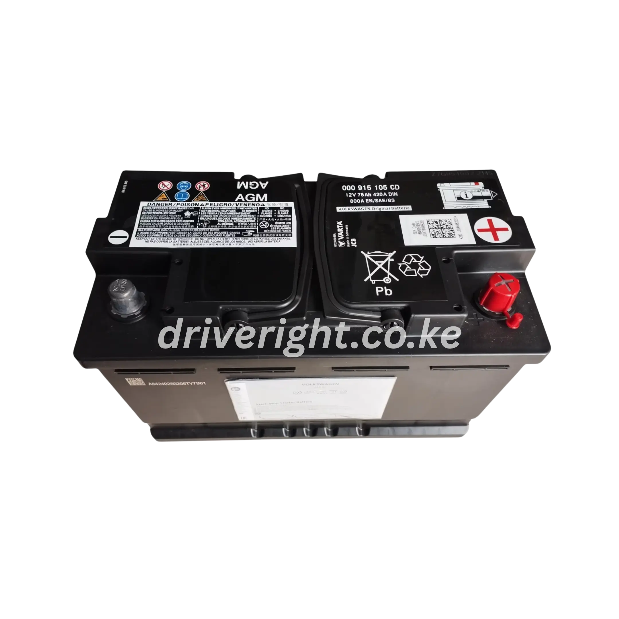 VOLVO AGM 80 12V 80Ah 800CCA OEM battery | DriveRight Supplies KE