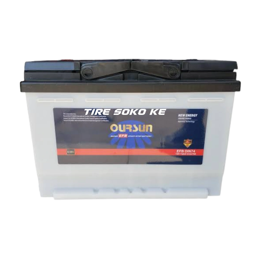Oursun EFB DIN 74 12V 74Ah 750CCA Start-Stop Battery