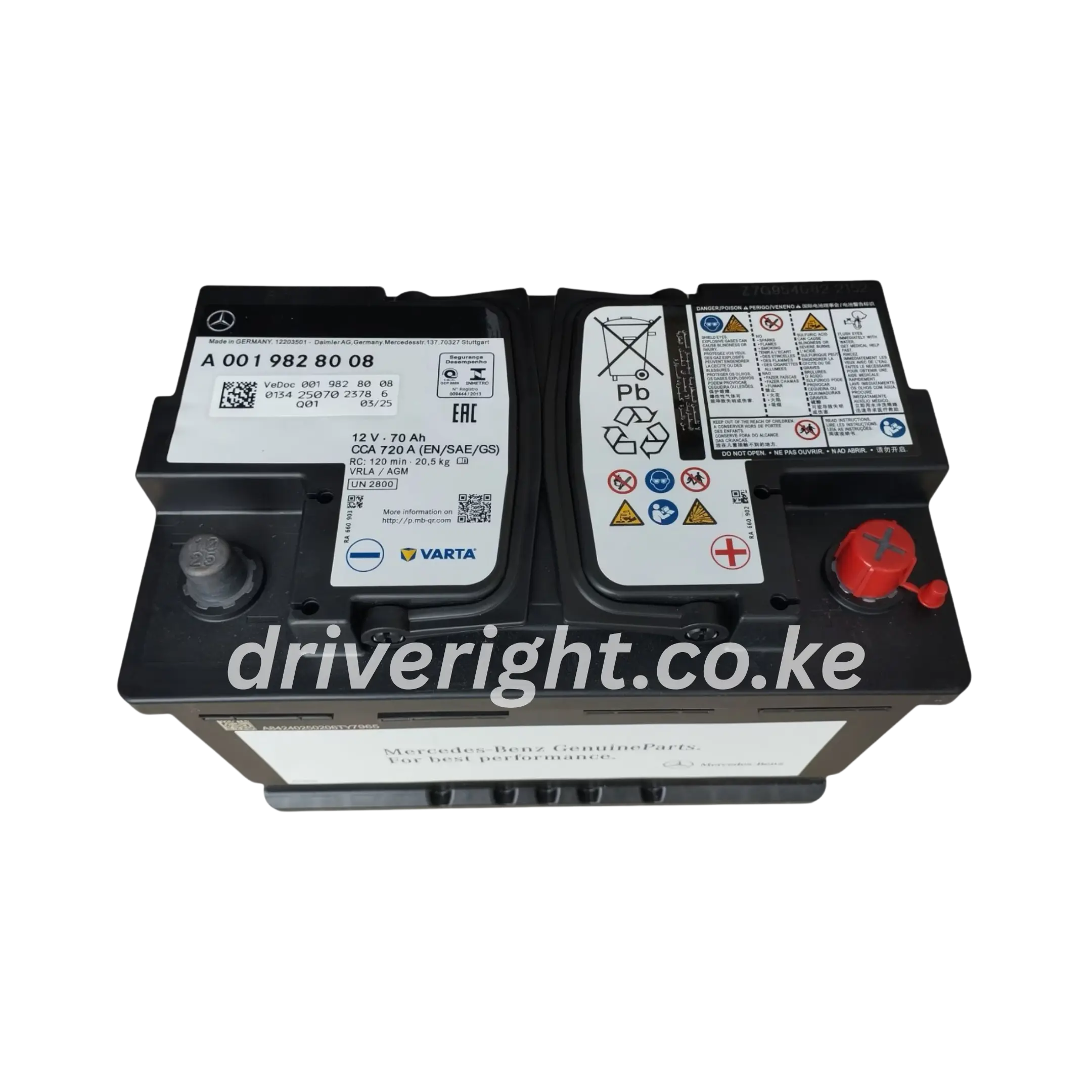 VOLVO AGM 80 12V 80Ah 800CCA OEM battery | DriveRight Supplies KE